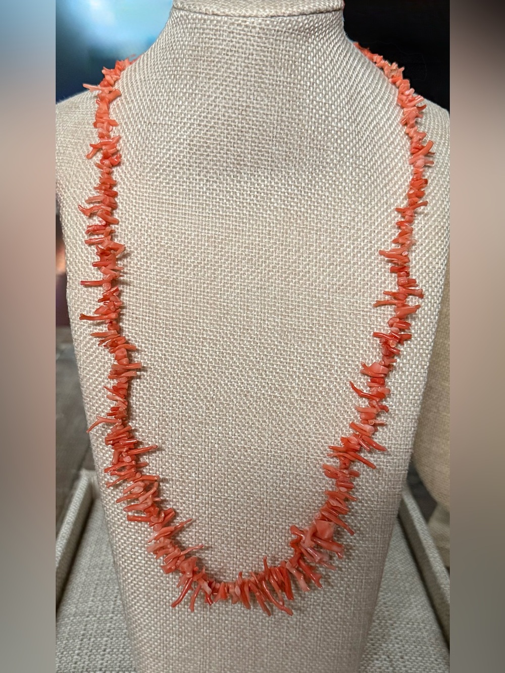 Authentic Branch Coral Vintage Necklace - has slack wearable but gets restrung